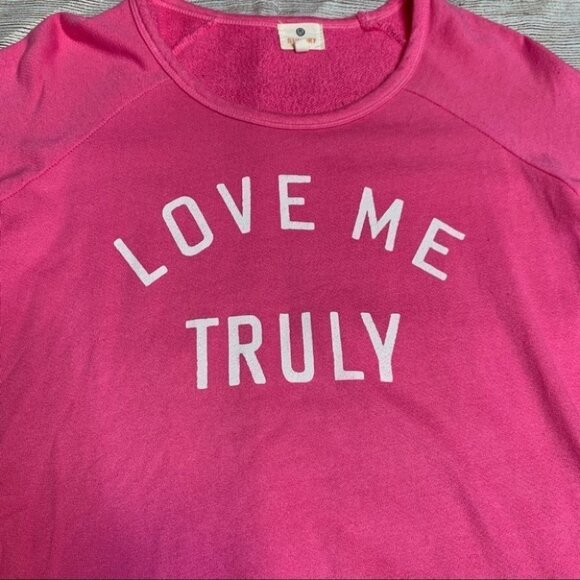 Sundry Love Me Truly Pink Sweatshirt Size 0 - Picture 3 of 10